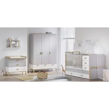 Dětský pokoj Dětský pokoj Simba - šedá/bílá/dub