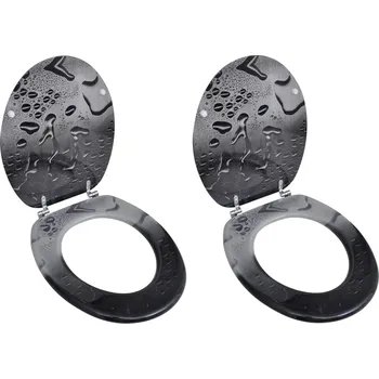 WC sedátko vidaXL Marketos WC sedátka s víky 2 ks MDF kapky vody