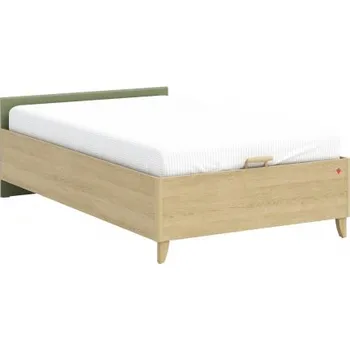 Postel Studentská postel 120x200cm s výklopným úložným prostorem Habitat - dub/zelená