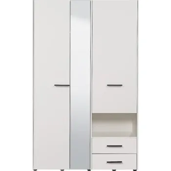 Šatní skříň Šatní skříň se zrcadlem Samuel 3D - bílá