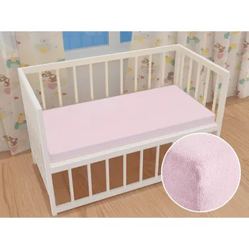 Prostěradlo Dětské jersey napínací prostěradlo do postýlky JR-032 Pudrově růžová 60 x 120 x 10 cm - do postýlky