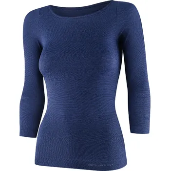 Dámské tričko BRUBECK DÁMSKÉ TRIČKO S 3/4 RUKÁVEM COMFORT MERINO LS1628W Barva: Tmavě modrá, Velikost: L