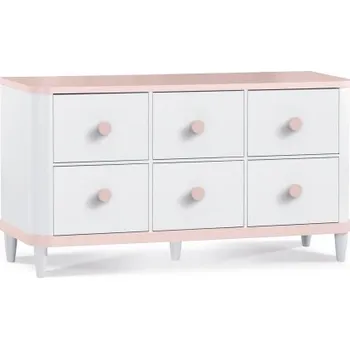 Komoda Komoda široká Flamenco - růžová/bílá