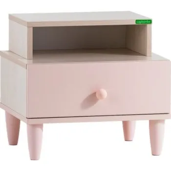 Noční stolek Noční stolek Chere - bříza/růžová