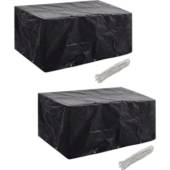 Krycí plachta Plachty na zahradní nábytek 2 ks polyratan 10 oček 240 x 140 cm IM_279123