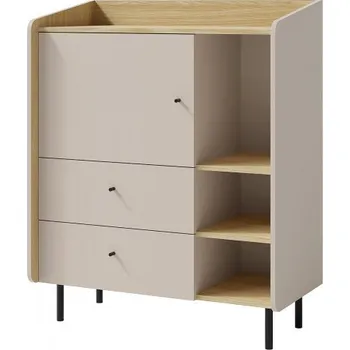 Komoda Malá kombinovaná komoda Rudy - béžová/dub olejovaný