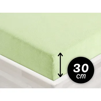 Prostěradlo Froté napínací prostěradlo na vysokou matraci FR-018 Pastelově zelené 80 x 200 - výška 30 cm