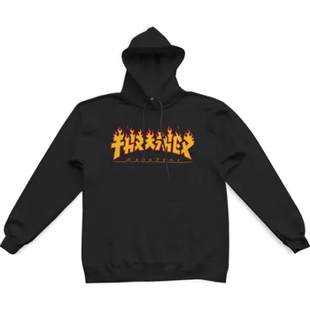 Pánská mikina thrasher Pánská mikina godzilla flame hood black