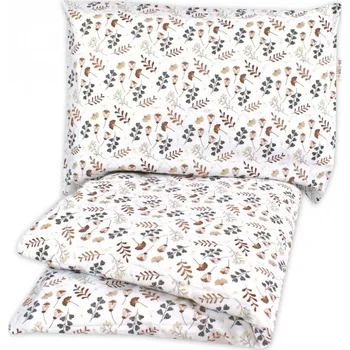 Povlečení Bavlněné povlečení, 2D 140x200/70x80 - Louka, Baby Nellys, béžová/hnědá