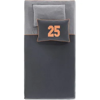 Povlečení Ložní set 100x200cm Thor - šedá/oranžová