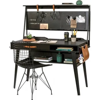 Psací stůl Malý psací stůl s nástavcem Nebula - šedá/černá