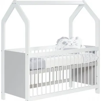 Dětská postýlka Dětská funkční postýlka 70x140 Boom - bílá/šedá