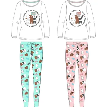 WE BARE BEARS Dívčí pyžamo - Mezi námi medvědy 5204659, bílá / mentolová Barva: Zelinkavá, Velikost: 164
