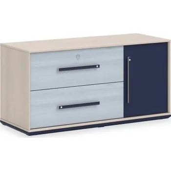 Komoda Komoda/TV stolek Lincoln - dub/dub modrý/tmavě modrá