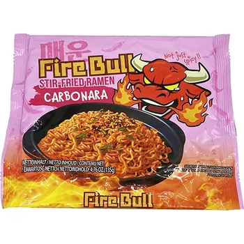 Instantní smažené nudle s hovězí příchutí Carbonara 137,8 g - Fire Bull