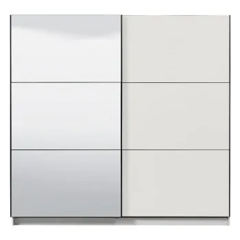 Šatní skříň Šatní skříň s posuvnými dveřmi a zrcadlem Catalina 220 - bílá
