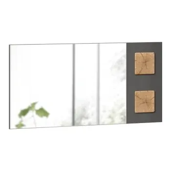 Zrcadlo Zrcadlo široké Markus - šedý lesk/dub zlatý