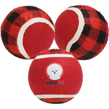 Hračka pro psa MISOKO Hračka pro psy MISOKO, tenisové míčky, 3 ks, 7,5 cm, tmavě červené, kostky