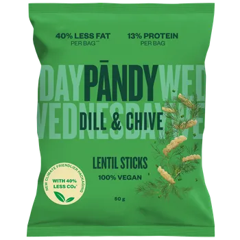 Slaná pochutina Pandy Lentil Chips 50 g Příchuť: kopr-pažitka