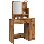 Toaletní stolek s LED starého dřeva 86,5 x 35 x 136 cm Hnědá 857009