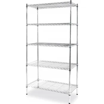 regál Regál s 5 policemi - chrom - 910x455x1830 mm | Hendi 812204