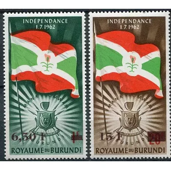Poštovní známka (1963) MiNr. 57 - 58 ** - Burundi - Nezávislost - přetisk