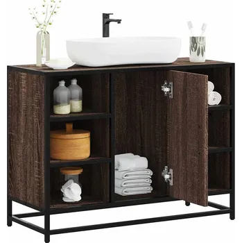 Koupelnový nábytek Koupelnová skříňka pod umyvadlo hnědý dub 80x33x60 cm kompozit Hnědá 849293