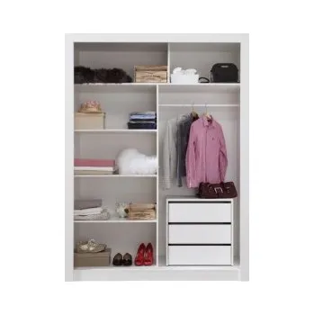 Šatní skříň Šatní skříň Angelika s posuvnými dveřmi a kontejnerem III - bílá
