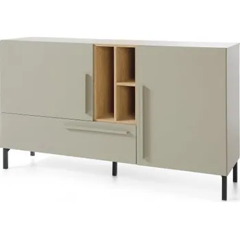Komoda Široká komoda Raquel - zelená/dub písečný