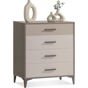 Komoda Zásuvková komoda Renda - šedá/hnědá/béžová