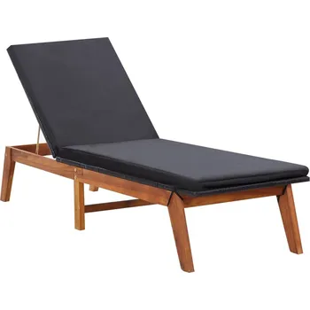 Zahradní lehátko vidaXL Marketos Zahradní lehátko s poduškou polyratan a masivní akáciové dřevo