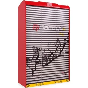 Šatní skříň Třídvéřová šatní skříň Rally - červená/graffiti