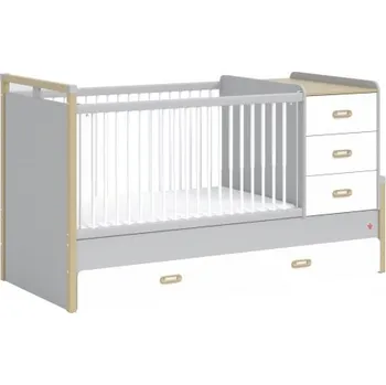 Dětská postýlka Dětská rostoucí postýlka 80x180 Simba - šedá/bílá/dub