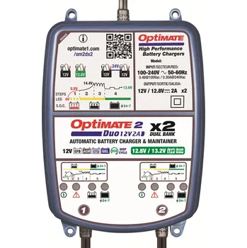 Nabíječka autobaterie Tecmate Optimate Nabíječka na gelové a LiFePO4 baterie Optimate 2 DUO x 2 Bank