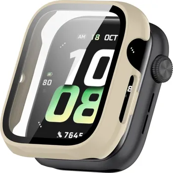 Příslušenství k chytrým hodinkám VSECHNONAMOBIL 96572 PC FULL COVER Plastový kryt se sklem pro Honor Watch 5 béžový