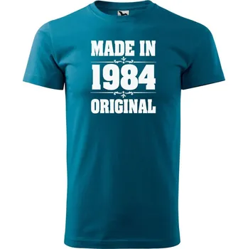DOBRÝ TRIKO Pánské tričko s potiskem Made in 1984 Velikost: XL, Barva: Petrolejová