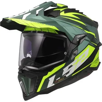 Helma na motorku LS2 Helmets LS2 MX701 EXPLORER SPIRE GREEN H-VIS YELLOW-06 - XXL