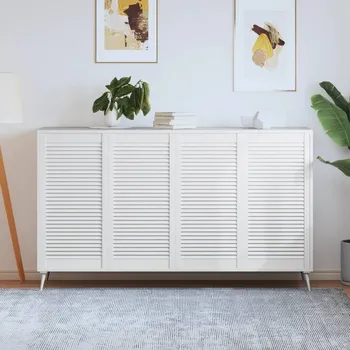 Interiérové dveře Nábytková dvířka lamelový design 4 ks bílá 99,3x49,4cm borovice IM_151174