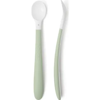 Příbor BabyBjörn Lžičky na krmení 2 ks, pudrově zelené