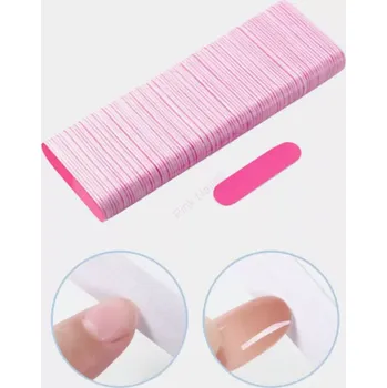 Umělé nehty Pilník na nehty mini neon pink do kabelky 5cm