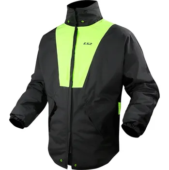 Moto oblečení LS2 X-RAIN JACKET BLACK H-V YELLOW 5XL (3XL-5XL)