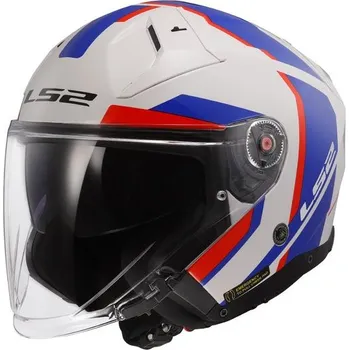 Helma na motorku LS2 Helmets LS2 OF603 INFINITY II FOCUS WHITE BLUE RED-06 - XXL