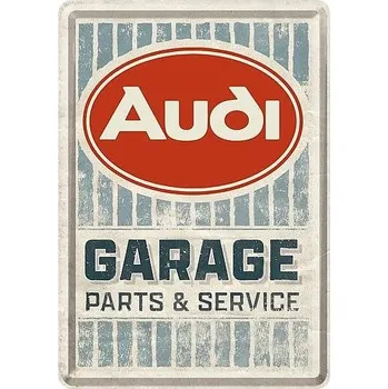 Plechová cedule Retro pohlednice - Audi - Garage 10x14,5cm