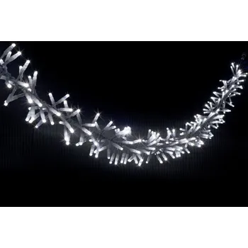 Vánoční dekorace CITY SR-551264 girlanda BOA s FLASH efektem, studeně bílá, bílý kabel, 1m