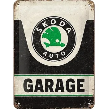 Plechová cedule Retro cedule Škoda Garage 15x20cm