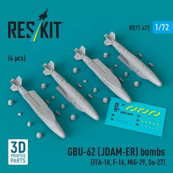 Plastikový model Reskit 1/72 GBU-62 (JDAM-ER) bombs (4 pcs.)
