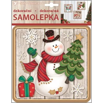 Samolepící dekorace Samolepka plastická sněhulák 23 x 18 cm