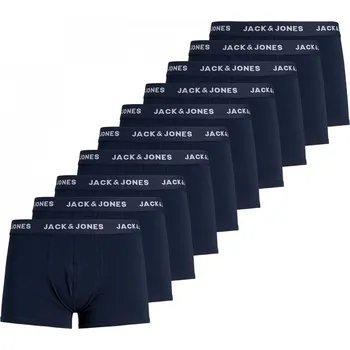 Boxerky Jack and Jones Solid Mens 10-Pack Boxer Trunks Navy Blazer X Large