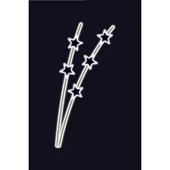 Vánoční dekorace City SM-935145 Větvička s hvězdami, studená bílá