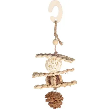 hračka pro malé zvíře Hračka hlod. přírodní závěsná Sahra Flamingo 10,5x5x24,5cm